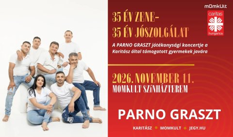 35 ÉV ZENE – 35 ÉV JÓSZOLGÁLAT: A PARNO GRASZT JÓTÉKONYSÁGI KONCERTJE